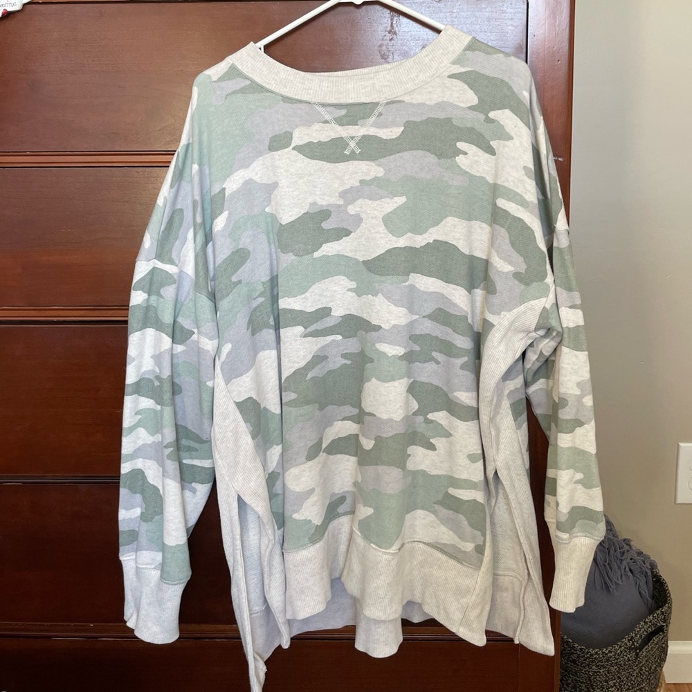 American Eagle Oversized Camo Sweatshirt